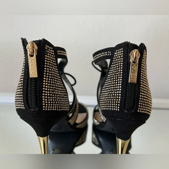 Guess “Bette” Black Rhinestone Heels – Size 8.5M - Picture 4 of 16